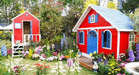 house covered with flowers